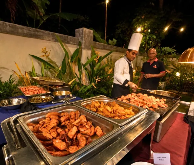 BBQ & sweet potato station