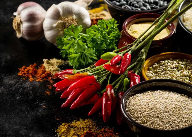 Spices and fresh ingredients